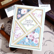 Cutting Die For Making Paper Cards 3D Background Frame Metal Template Scrapbooking Tool DIY Craft Embossing Template Album Art Supplies (D) - Silver - View 1