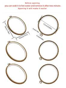 复古绣花箍 - 圆形/椭圆形仿木纹绣花箍，适用于刺绣工艺品、缝纫和 DIY 十字绣框架的辅助工具