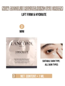 Lancôme Kem dưỡng mắt Lancome New Absolue, 20/5/3/1ml, nâng cơ và làm săn chắc, làm sáng da, dưỡng ẩm vùng mắt, chống nếp nhăn, làm mờ quầng thâm, tăng cường và phục hồi da, các thành phần đa tác dụng giúp vùng mắt căng mọng và săn chắc, rạng rỡ trẻ trung, phù hợp với mọi loại da, học sinh, nhân viên văn phòng, đi làm hàng ngày, ở nhà và khi đi du lịch, món quà lý tưởng cho bạn bè và gia đình, nhỏ gọn và dễ mang theo, sản phẩm chăm sóc mắt thiết yếu hàng ngày. - Kem dưỡng mắt Lancôme Absolue - Xem 15