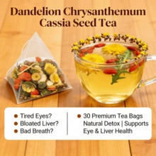 Dandelion Chrysanthemum Cassia Seed Tea, 150g/Bag, Herbal Blend Tea, Ingredients Include Dandelion, Goji Berry, Cassia Seed, Licorice, Tangerine Peel, Gardenia, Chrysanthemum, Burdock Root, And Barley. Caffeine-Free, Nourishes The Liver And Kidneys, Suitable For Home, Office, And Restaurant Use. - 1pc - View 6