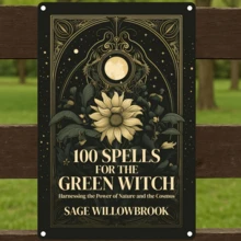 1pc Vintage Green Witch Almanac Metal Sign - 8"X12" | "100 Spells Of The Green Witch" By Sage Willow Brook | Mystical Floral & Moon Design | Reusable Home Decor For Bars, Cafes, Garages, - Nhiều màu - Xem 1