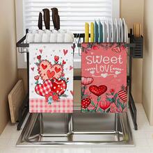 2/4/48条装情人节厨房毛巾，浪漫心形玫瑰图案涤纶洗碗布，吸水性强，柔软耐用，适合日常厨房清洁，营造情人节氛围，实用又美观的家居用品，情人节及婚礼装饰，多用途清洁毛巾 - 彩色 - 查看 11