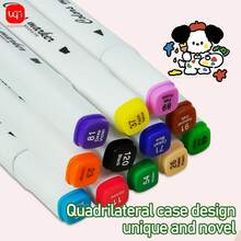 WUQIANNIAN مجموعة 1 من علامات ذات طرفين مزدوجين ب- 12 لون، سلسة وطويلة الأمد، تلوين متساوٍ، مقاومة للبهتان، بدون رائحة، مناسبة لمختلف سيناريوهات الرسم والتلوين، موسم العودة إلى المدرسة. - متعدد الألوان - مشاهدة 2