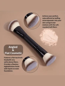 4pcs Professional Dual-Ended Makeup Brush Set - Angled & Tapered Foundation Brush, Contour Brush, Blush Brush, Powder Brush, Eyeshadow Brush, Concealer Brush, Highlighter Brush, Blending Brush. Soft Fiber Brushes, Portable For Travel, Great Gift For Women And Girls.