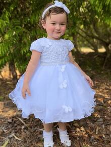 Young Girls Dresses - White - View 7