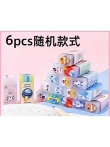 3片/6片装卡通三明治橡皮擦，学生专用，清洁干净，几乎不留残渣，果冻橡皮擦，创意动物造型文具，外观精美的果冻三明治橡皮擦，动物图案，清洁无痕，学生考试和绘画橡皮擦，创意动物三明治橡皮擦，透明果冻橡皮擦，学生文具，奖品橡皮擦 - 彩色 - 查看 10