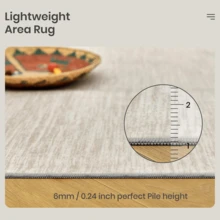 Washable Rugs 8x10 - Stain Resistant 8x10 Area Rugs For Living Room, Non Slip Backing Printed Large Area Rugs For Bedroom, Folable Machine Washable Area Rug (8'x10', Beige) - 彩色 - 查看 8