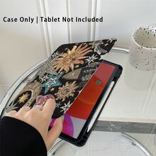 1 件装星空图案保护套 - 专为追求奢华未来主义风格和炫目设计的爱好者打造，带笔槽的保护套兼容 iPad 10.9/10.2/Air 第五代/Pro 11/10代/9.7/Air 2/iPad（第七代）/iPad（第八代）/iPad Air 4/5/iPad Pro 11/iPad 第十代 10.9 英寸 2022 款智能保护套 - 黑色 - 查看 4