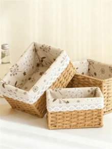 Handmade Woven Storage Baskets, Bathroom Vanity Organizer Racks, Kitchen Snack & Candy Racks, Office/Study Bookcases, Stationery & Medicine Boxes, Toy Storage Baskets, Vanity Makeup & Skincare Organizer Racks, Home Decor Baskets, Gift Baskets, Cosmetic Storage Baskets, Living Room Storage Baskets - Black - View 7