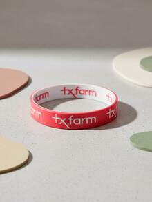 Country Texas Silicone Bracelet Double Red And White - 紅色 - 查看 1