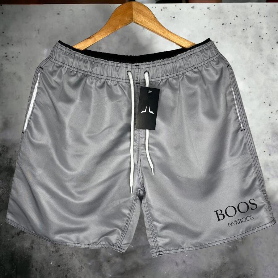 Bermuda Tactel BOOSNY Short Praia Mauricinho Esportivo Treino Academia Masculino - Tac - CINZA - BOOSNY - Visão 1