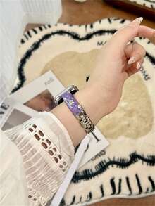 Correa de reloj personalizada, se ajusta a relojes de 38/40/41/42/44/45/46/49mm de diámetro, compatible con modelos Ultra/SE10/9/8/7/6/5/4/3/2/1 - Plata púrpura - Ver 4