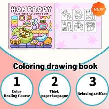 Sách tô màu "Người thích ở nhà" 40 trang, trọng lượng 205g - Sách tô màu với những cảnh ấm cúng dành cho người thích ở nhà, hoạt động tô màu thư giãn và thú vị, quà tặng văn phòng phẩm sáng tạo, hoàn hảo cho đám cưới, Ngày của Mẹ. - NGƯỜI THÍCH Ở NHÀ - Xem 4