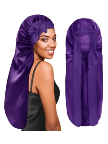 1件新款女士真丝睡帽，缎面睡帽带头带，适合编发，加长款真丝睡帽，女士专用。 - 彩色 - 查看 12