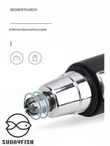 2 PCS Nose Hair Trimmer Electric Nose Hair Remover Machine For Men - 黑色 - 查看 2