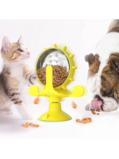 1个互动式猫零食漏食玩具，适用于小型犬，原装慢食喂食器，趣味狗狗转轮宠物用品配件，猫零食分配器玩具互动益智玩具