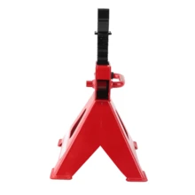 2 juegos de soportes elevadores de 2 ton (4409 lb) para autos. Ligeros y estables, base piramidal ancha. Acero forjado resistente, aptos para coches, SUV y camiones. Ajustables 10.5"-16.5", palanca ratchet rápida. Silla grande mejora se guridad. Incluye 2 bases y 2 barras. Ideales para cambio de ruedas o reparaciones. - rojo - Ver 4