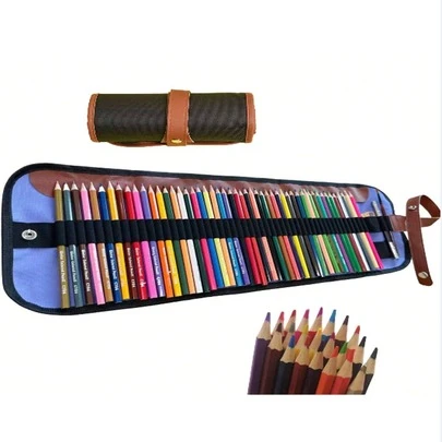 Lapices de Colores Estuche Enrollable 50 Colores Organizador Gran Variedad De Colores Enrollable Moderno Estético Liviano Practico Artistas Escuela Trabajo Facil Uso Regreso a Clases Trabajo Dia a Dia Regalo para Dia de Madres Regalo para el Dia del Padre Regalo para Navidad Regalo para Halloween Regalo para Regreso a Clases Regalo para Otoño Regalo de Cumpleaños