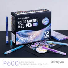 languo 72 Colours Flash Effects Colour Gel Pens Set, 1.0mm Nibs, Stackable Colours, Even Ink, Beautiful Gift Box Packaging, Suitable For Painting, Doodling, Note-Taking, Student Painting, DIY Handicrafts, Back-To-School Use