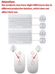 Bluetooth Keyboard Mouse Set, Including Mouse Pad, Portable Wireless Keyboard (150mAh), Compatible With Samsung Tablets, Apple IPad (IOS 13 And Above), Android Smartphones, Windows System (White) - White - View 12