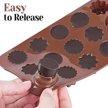 Silicone Chocolate Mold, Non-Stick Chocolate Candy Butter Mold, Delicious Chocolate Baking Tool - Multicolor - View 6