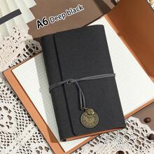 1 PC A6 Refillable Journal – PU Fabric-Grain Leather Cover, Delicate & Durable Water-Resistant Note-Taking Notebook/Diary. Portable & Slim For Travel, Ideal For Students, Professionals & Journal Enthusiasts – Excellent Gift For Daily Documentation. - Multicolor - View 17