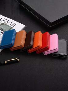 1pc RFID Blocking Wallet, Ultra-Thin PU Leather Business Credit Card Holder And ID Case, Unisex, Minimalist RFID Anti-Theft Card Holder, Keeps Business Cards Clean - Multicolor - View 1