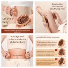 Body Anti Orange Peel Tissue Massage Brush Soothing Wood Essential Oil SPA Air Cushion Massage Comb Scalp Massage Brush Body Massager Fitness Accessories