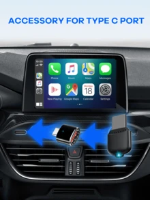 REMAX Wireless CarPlay Adapter Compatible With Apple CarPlay, Easy To Upgrade Wired CarPlay To Wireless, Instant Connectivity, Automatic Reconnect, Super Mini Car Play Dongle Compatible With IPhone Fit For Cars With Built-In CarPlay, Super Mini Size Car Accessories, Super Practical Car Stuff - M25 - View 9