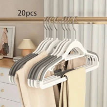 10个防滑衣架，重型耐用衣架，适用于家庭衣物晾晒和收纳整理，适用于卧室、浴室、家庭场所 - 彩色 - 查看 20