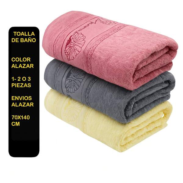 Toalla de Baño - Suaves al Tacto - 1 Pieza al Azar - Hermosos Colores - Con relieve en la toalla. Colores al azar en el envio.