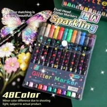 24-96 Color Double Head Double Color Gel Pen, Children's Acrylic Fluorescent Drawing Pen, Suitable For Manual Bookkeeping, Painting Art Supplies - Multicolor - View 11