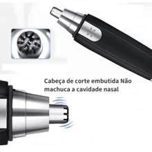 2 PCS Nose Hair Trimmer Electric Nose Hair Remover Machine For Men - 黑色 - 查看 4