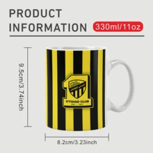 Al Ittihad Club Ceramic Mug - 11oz Coffee Tea Cup With Handle, Perfect Back To School Gift For Football Fans - Multicolor - View 2
