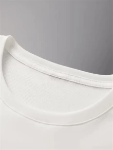 1pc Men's Couple Matching T-Shirts - Matching Love Heart Print Short Sleeve Shirts, Soft Summer Casual Round Neck Tees For, Date Nights, & Casual Attire (Matching Outfits) - Machine Washable Casual Wear - 1件-男士-白色 - 查看 4