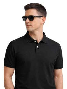 Kit 3 Premium Piquet Men's Polo Shirts – Casual & Social - 藍M+黑+紅 - 查看 3