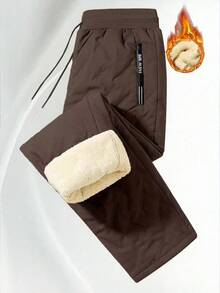 Men's Fashionable And Versatile Thick Winter Pants, Striped Design, Casual And Versatile. An Excellent Gift For Husband, Boyfriend Or Partner. - Khaki - View 4