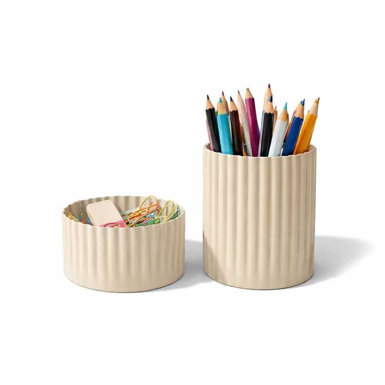 Multipurpose Desk Organizer For Trinkets, Pencils, Pens, Makeup - 米色 - 查看 3