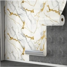 1卷高档大理石纹自粘墙纸，可移除DIY墙贴，防水、防油、易于维护和清洁，适用于厨房、浴室、墙面装饰，现代铂金纹理艺术风格 - 白金 - 查看 13