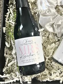 Custom Text Wine Labels, Personalized Wine Bottle Stickers, Black & White Design Wedding Party Labels, "Cheers To The Future" Proposal Stickers, Bridesmaid Gift Box Accessories, Fun Wedding Party Uppercase Letter Stickers - Multicolor - View 8