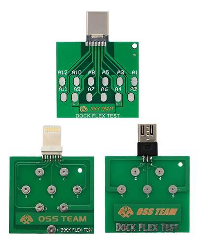Placa De Prueba Micro Usb Dock Flex De 3 Piezas Para Android