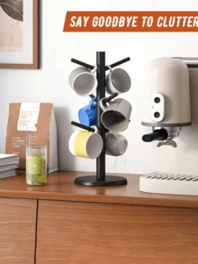 This Coffee Cup Holder Tree With 6 Hooks Serves As A Cup Holder, Keychain Organizer, And Also Helps Drain Water From Mugs And Cups. It's Suitable For Kitchens, Living Rooms, And Desktops. - 彩色 - 查看 4