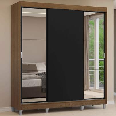  Ropero Madesa Reno 3 Puertas Corredizas Con Espejo y Pies MN