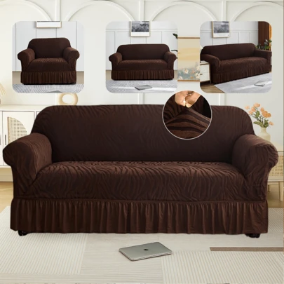 Fundas Para Sillones y Funda de Sofá Moderna: Estampado Olas y Volante que Combina Decoración y Protección - Tela Gruesa Elástica Resistente a Arañazos de Gatos, Desgaste Diario y Manchas de Cualquier Tipo | Decoración Ideal para Salas de Estar, Espacios Pequeños y Zonas de Reuniones Familiares, Perfecta para Sofás y Sillones de 1-3 Plazas | Regalo Práctico para Familiares y Amigos que Buscan Renovar su Hogar sin Gastar Mucho | Fácil de Instalar en 5 Minutos, Lavable a Máquina y Duradera por Años | Protege Tu Inversión en Muebles, Manteniendo Tu Hogar Elegante y Limpio en Todo Momento