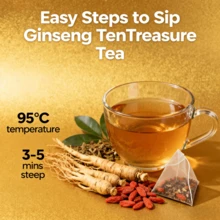 30bags Ginseng Ten Treasures Tea Formula - Premium Ingredients Selected - Ginseng Five Treasures Kidney Tonic Tea - Ginseng Six Treasures Tea, Ten Treasures Tea, Five Treasures Kidney Tea | Ginseng Maca Extract | Natural Herbal Tea, Men's Kidney Tonic Herbal Tea, 30-Count, Herbal Blend Health Drink, Natural Ingredients, Traditional Formula, Herbal Plants, Ginseng Extract - 1pc - View 5