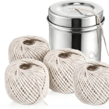 70米不锈钢储物罐，配有耐用烹饪绳，适用于捆扎火鸡、烘烤、烘焙和厨房食品准备，结实耐用的食品绳套装