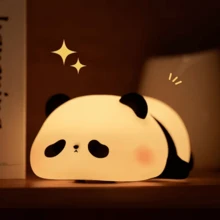 Đèn ngủ LED hình gấu nằm dễ thương, đèn bàn hình gấu trúc đáng yêu, trang trí bàn làm việc, đèn gấu trúc quyến rũ, sạc USB kèm cáp USB, lựa chọn hoàn hảo cho quà tặng tiệc tùng và lễ Phục sinh. - trắng - Xem 9