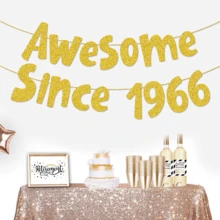 1Set,Gold "1996/1986/1976/1966/1956" Birthday Party DIY String Flash Banner, 30/40/50/60/70 Birthday Party Decoration,Glitter Gold 30th/40th/50th/60th/70th Birthday Banner,Funny 50th Birthday Decorations For Men Women 30 Years,Vintage Happy 40th Birthday Party Anniversary Supplies Gifts Ideas - Gold - View 6