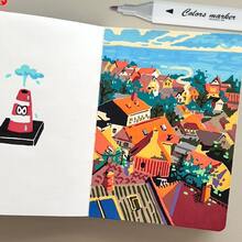 WUQIANNIAN مجموعة 1 من علامات ذات طرفين مزدوجين ب- 12 لون، سلسة وطويلة الأمد، تلوين متساوٍ، مقاومة للبهتان، بدون رائحة، مناسبة لمختلف سيناريوهات الرسم والتلوين، موسم العودة إلى المدرسة. - متعدد الألوان - مشاهدة 5