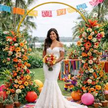 1pcs Arcos para Decorar 2.4*2.1m Arch Decoraciones para una Fiesta Soporte Para Globos Flores para Fiestas,Bodas,Festivales Outdoor Decor - Dorado - Ver 3